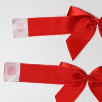 Red Satin Pre-Tied Bows with Glue Dot Adhesive - 3 Packs of 10