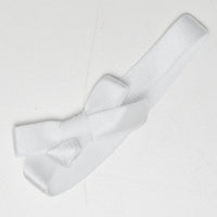 White 8" Satin Stretch Wide Loops with Pre-Tied Bows - Pack of 50