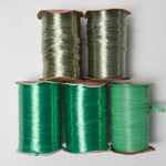 Green Wraphia Imitation Raffia Pearlized + Matte Ribbon - 5 Spools