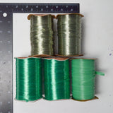 Green Wraphia Imitation Raffia Pearlized + Matte Ribbon - 5 Spools