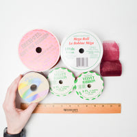 Red Flocked, Velvet + Satin Ribbon - 6 Spools