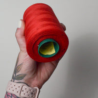 Red A&E Perma Cord Poly-Wrap Poly Core Sewing Thread - Approx. 6000 yd. Cone Default Title