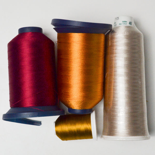 Taupe, Gold + Russet Machine Embroidery Thread - 4 Spools