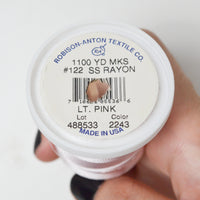 Light Pink 2243 Robison-Anton Rayon 40 wt. Machine Embroidery Thread - 1100 Yd Spool