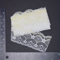 White + Pastel Yellow Lace Trim - 108"