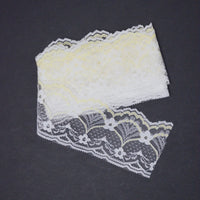 White + Pastel Yellow Lace Trim - 108"