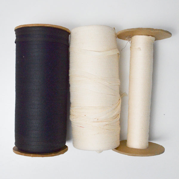 Black + White Woven Seam Binding Tape Bundle - 3 Spools