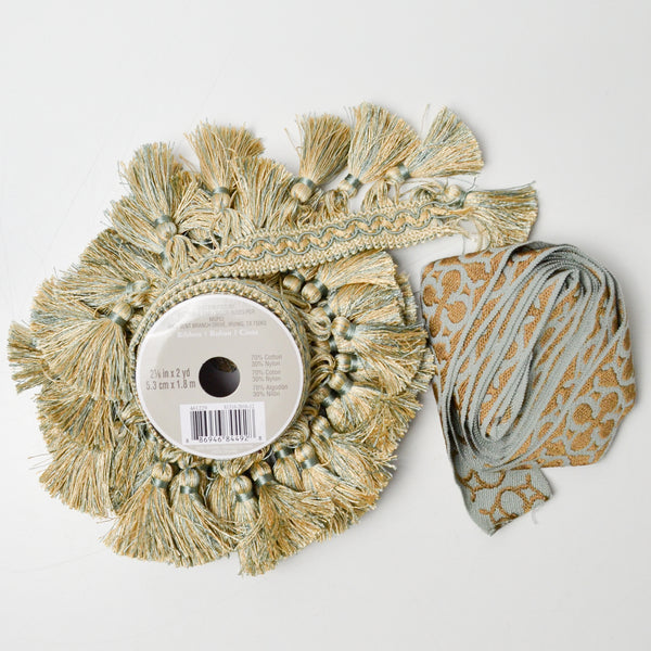 Blue + Gold Passementerie + Tassel Trim