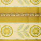 Golden Brown + Green Striped Floral Stiff Nylon Woven Fabric, 44" Wide - By the Yard Default Title