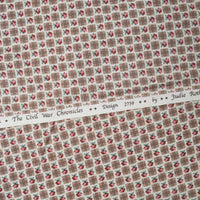 Brown + Pink Floral Checked Quilting Cotton Fabric, 44" Wide - By the Yard