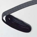 Black Elastic with White Dots - 3 Yard Piece