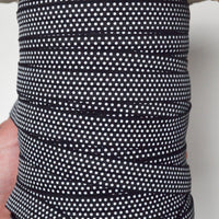 Black Elastic with White Dots - 3 Yard Piece