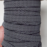 Black Elastic with White Dots - 3 Yard Piece