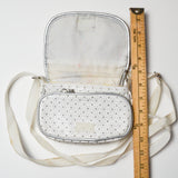 White Faux Leather + Silver Star Purse