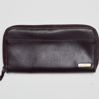 Dark Brown Leather Liz Claiborne Zip-Around Wallet