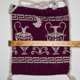 Maroon + White Woven Vase Bag