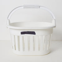 White Plastic Basket with Handle