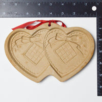 Brown Bag Cookie Art Double Hearts Ceramic Mold