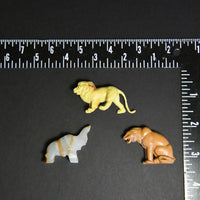 Mini Jungle Animal Figurines - Set of 3