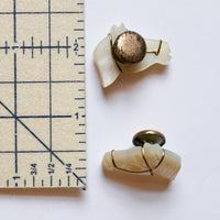 Carved Shell Horse Head Cufflinks - Missing Eye Gems