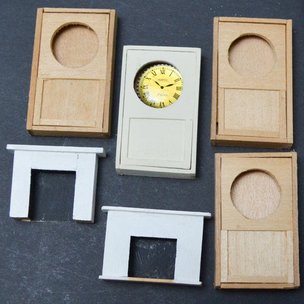 Miniature Fireplace + Clock Bundle