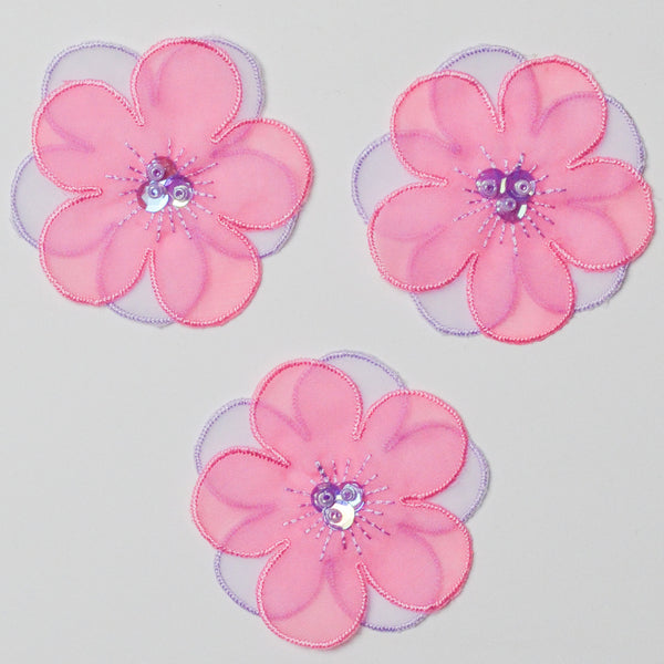 Pink Flower Patches - Set of 3 Default Title