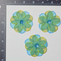 Teal Flower Patches - Set of 3 Default Title