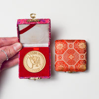 Chinese Lunar Year Medals in Colorful Jacquard Boxes - Set of 2 Default Title