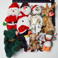 Christmas Beanie Babies + Stuffed Animal Bundle - Set of 9