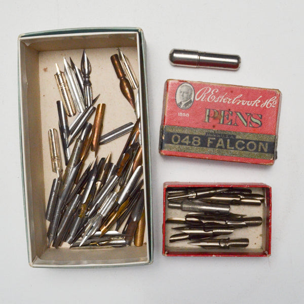 Esterbrook Co. 048 Falcon Pen Nibs, Spencerian Pen Co. Vintage Nibs + Assorted Vintage Nib Bundle