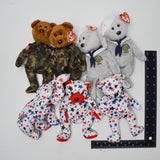 Patriotic Beanie Baby Bears - Set of 7