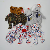 Patriotic Beanie Baby Bears - Set of 7