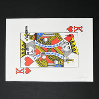 King of Hearts Lithograph Print