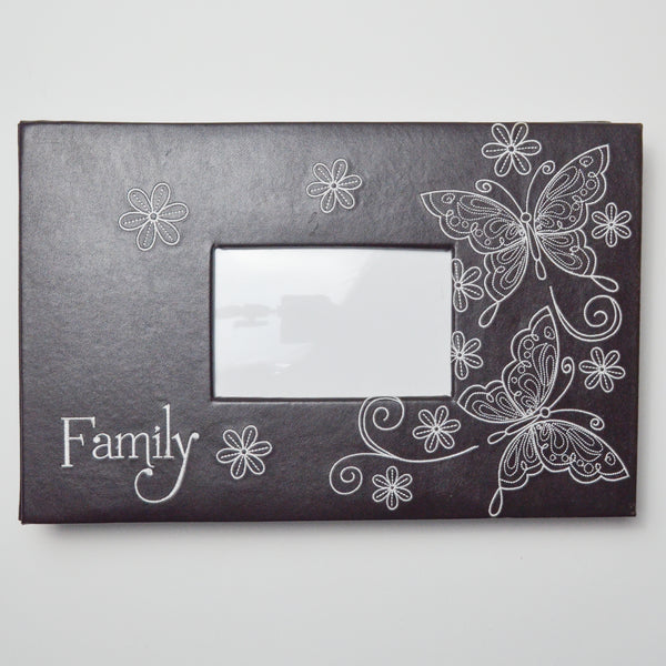 Black + White Floral "Family" Photo Album