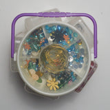 Assorted Brads + Rhinestones in Circular Compartment Case