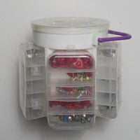 Assorted Brads + Rhinestones in Circular Compartment Case