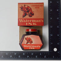 Vintage Waterman's Fountain Pen Ink, Carnation Red - 1 Bottle