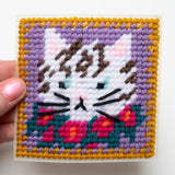 White Cat Needlepoint Starter Kit