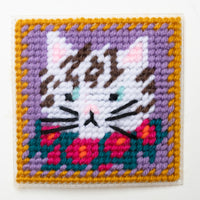 White Cat Needlepoint Starter Kit