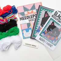 Black Cat Needlepoint Starter Kit