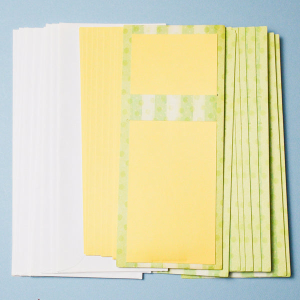 Ampad Green + Yellow Slot Card Invitations + Envelope Set