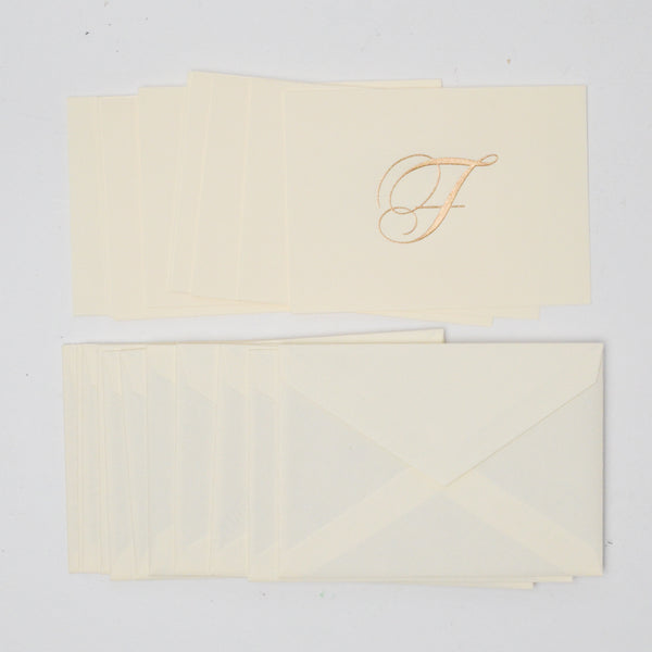 Gold Foil F Card + Envelope Set