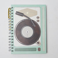 Turntable Lined Spiral Notebook with Pen