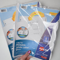 Avery Big Tab Printable White Label Dividers - 2 Packs