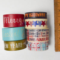 Holiday Messages Washi Tape Bundle - 7 Rolls