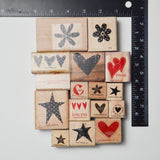 Heart, Flower + Star Stamp Bundle - Set of 16