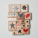 Heart, Flower + Star Stamp Bundle - Set of 16