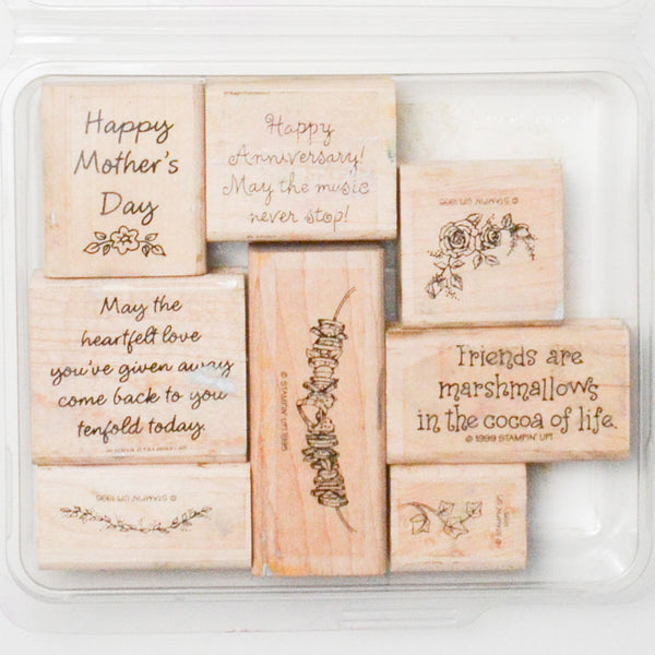 Card Sentiments Stamp Bundle - Set of 8