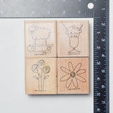 Sketchy Stamps - Set of 4