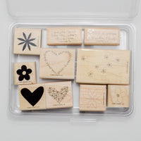 Floral + Heart Stamps - Set of 10